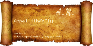 Appel Mihály névjegykártya