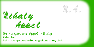 mihaly appel business card